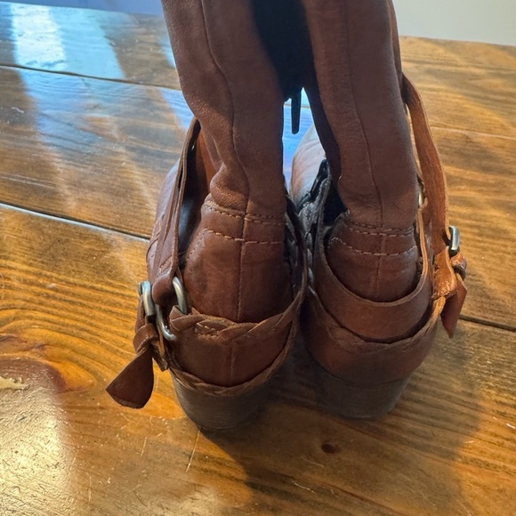 Donna Carolina Italian LEATHER booties. Size 40.5 EU. 9 US Brown COWBOY STYLE - Picture 5 of 11